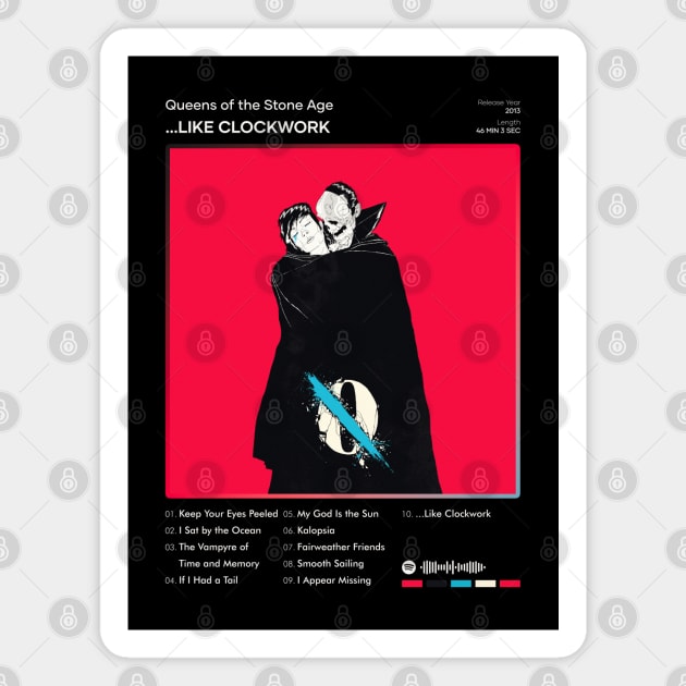 Queens of the Stone Age - ...Like Clockwork Tracklist Album Magnet by 80sRetro
